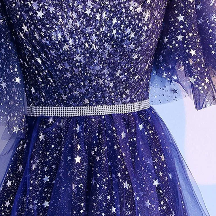 Anneprom Princess Cocktail Party Dresses With Chiffon Ruffles Short Starry Prom Dresses APP0420