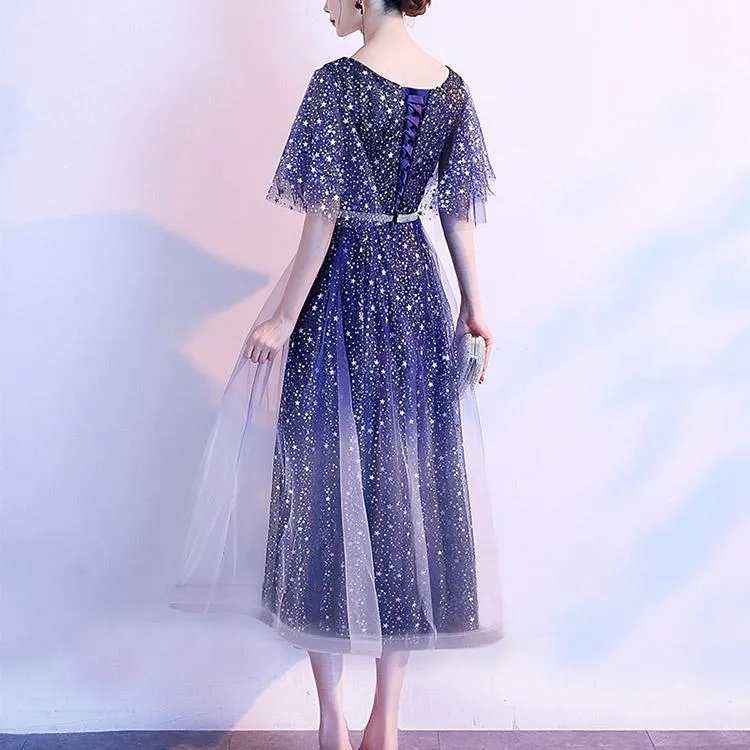Anneprom Princess Cocktail Party Dresses With Chiffon Ruffles Short Starry Prom Dresses APP0420