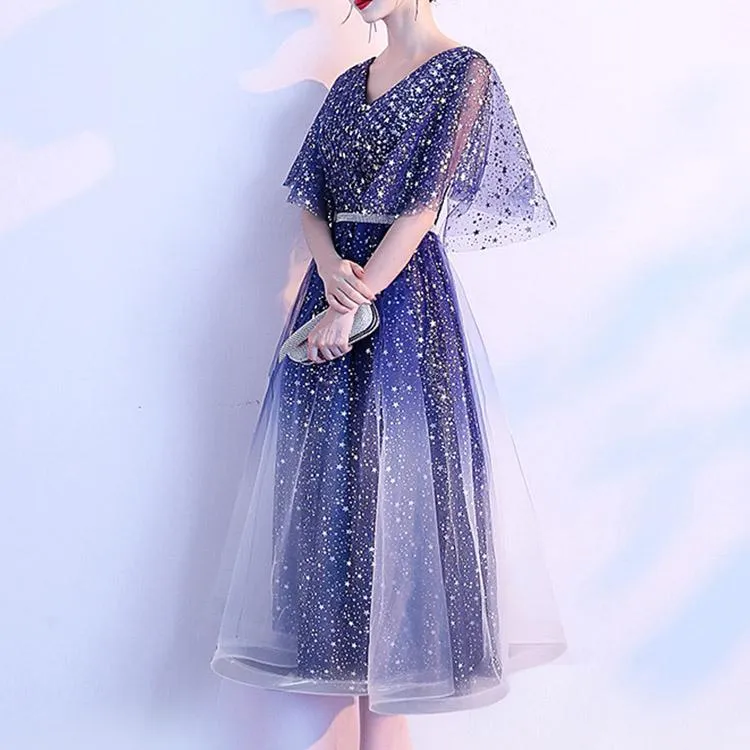 Anneprom Princess Cocktail Party Dresses With Chiffon Ruffles Short Starry Prom Dresses APP0420