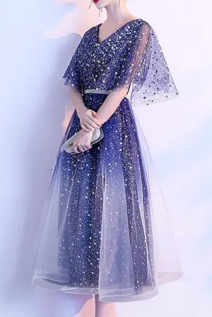 Anneprom Princess Cocktail Party Dresses With Chiffon Ruffles Short Starry Prom Dresses APP0420
