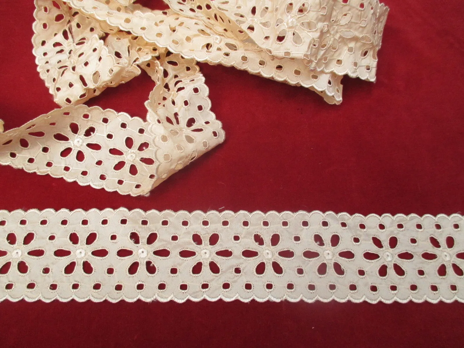 Antique Victorian Silk Eyelet lace trim