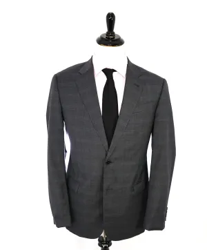 ARMANI COLLEZIONI - Gray & Blue Plaid Check Notch Lapel Suit - 42R