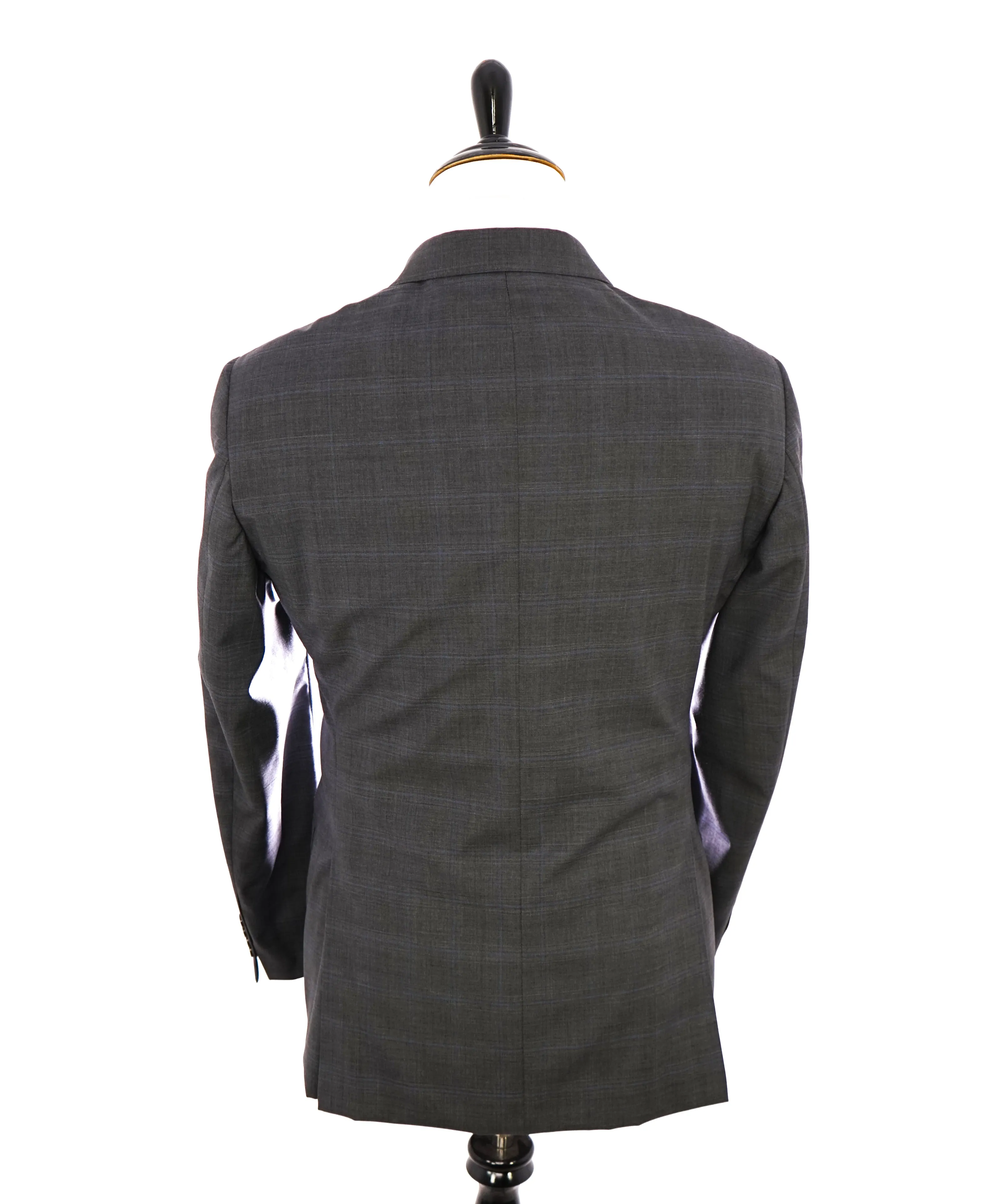 ARMANI COLLEZIONI - Gray & Blue Plaid Check Notch Lapel Suit - 42R