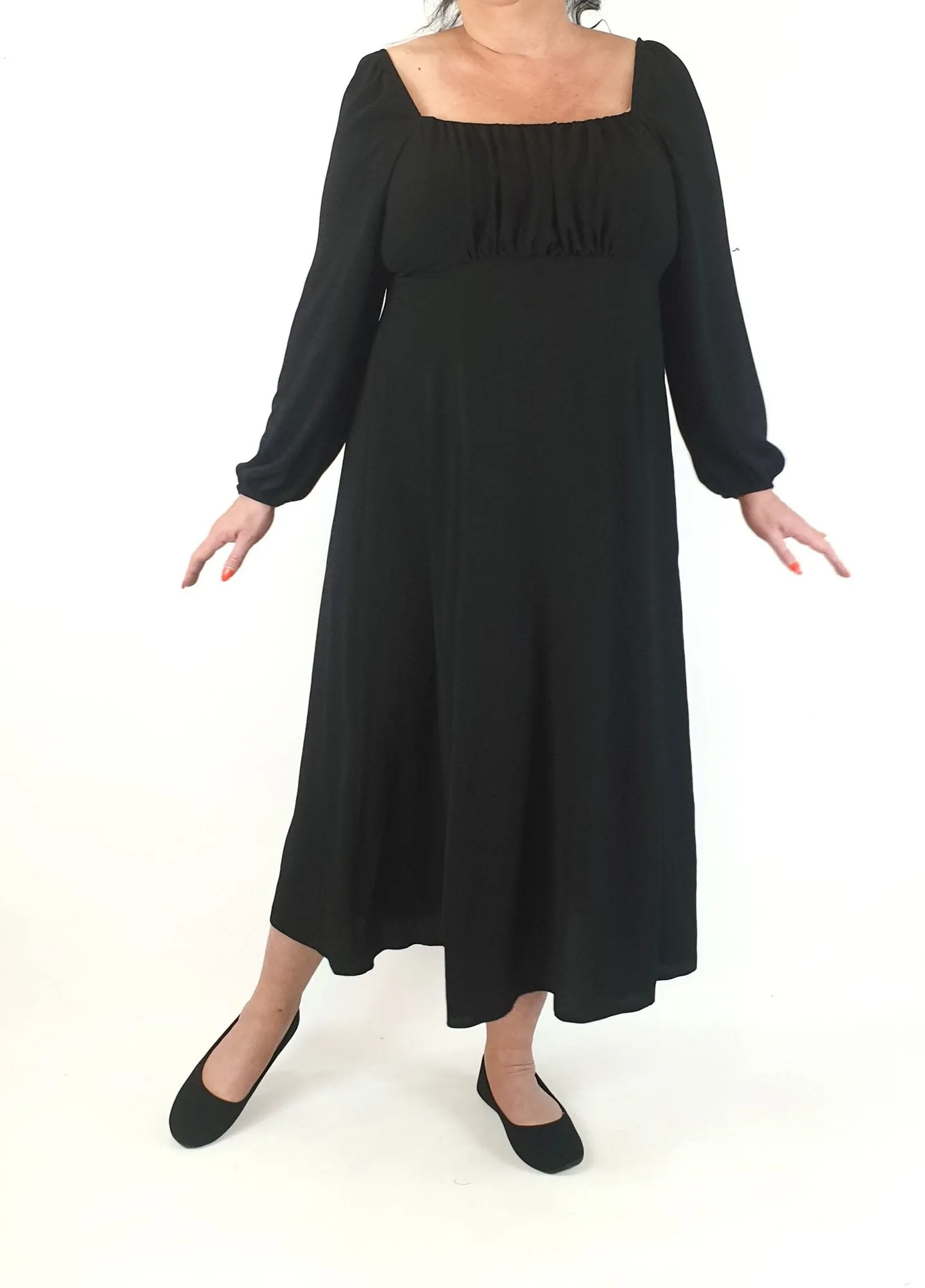 Asos black long sleeve dress size UK18