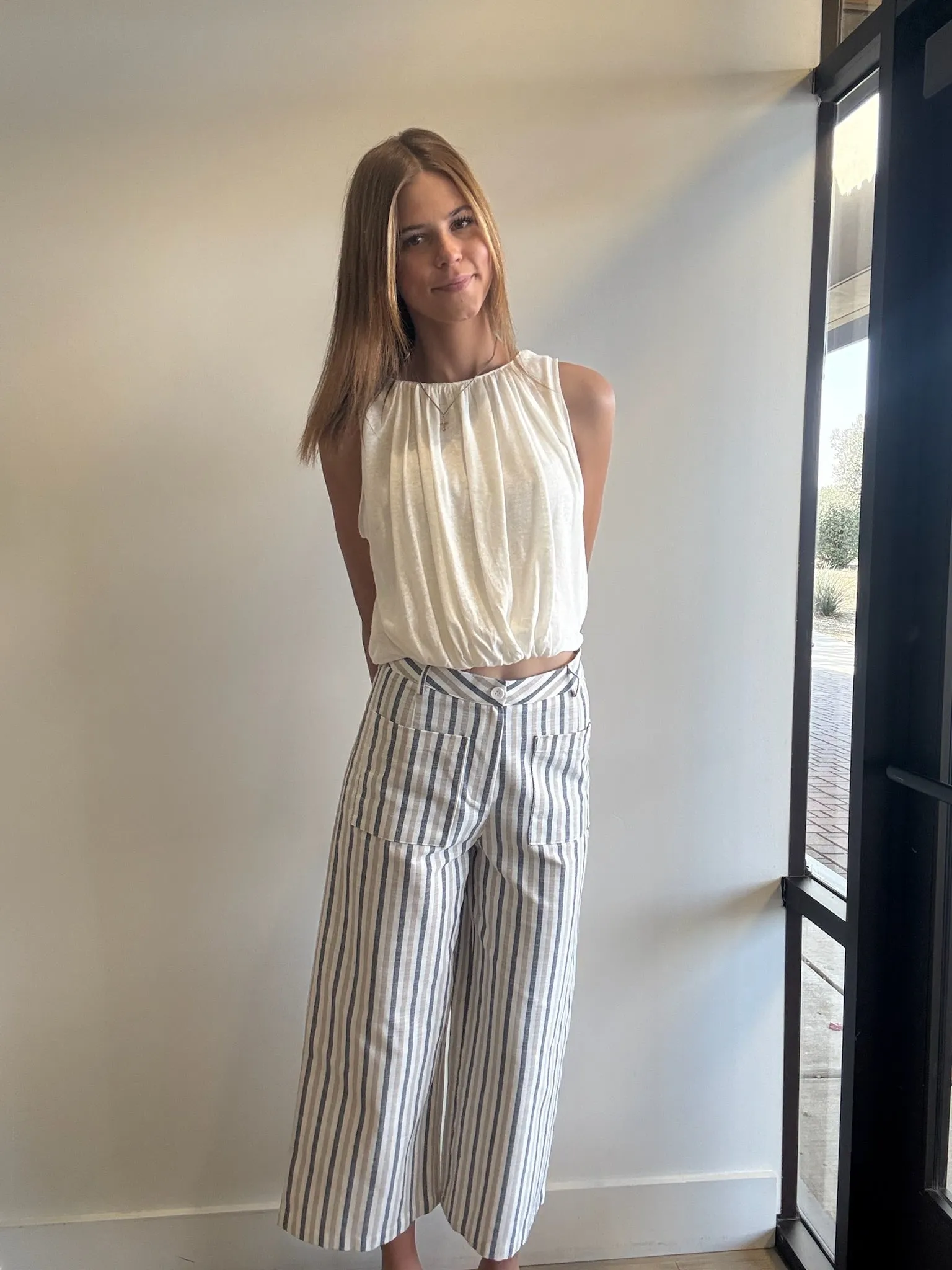 Aspin Linen Striped Pant