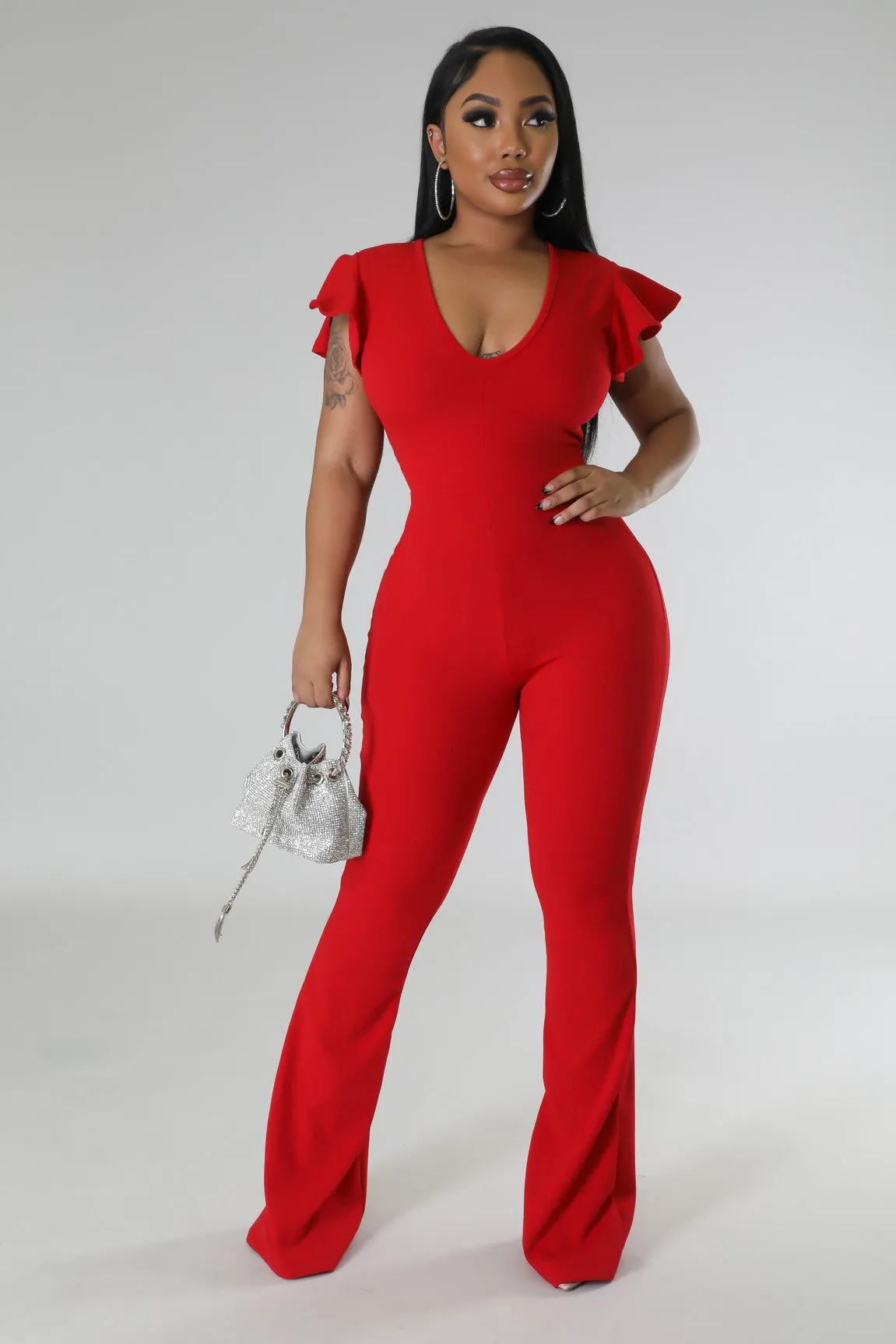 AVA JUMPSUIT | RED