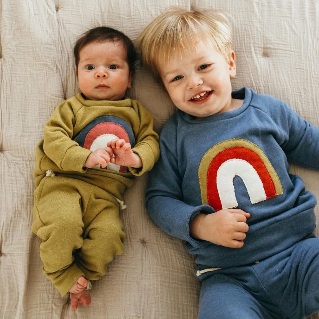 Baby and Toddlers Long Sleeve Rainbow Print Top and Pants