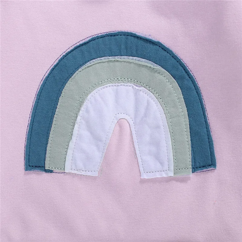 Baby and Toddlers Long Sleeve Rainbow Print Top and Pants