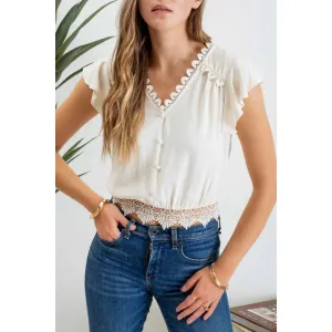 Back Tie Lace Top