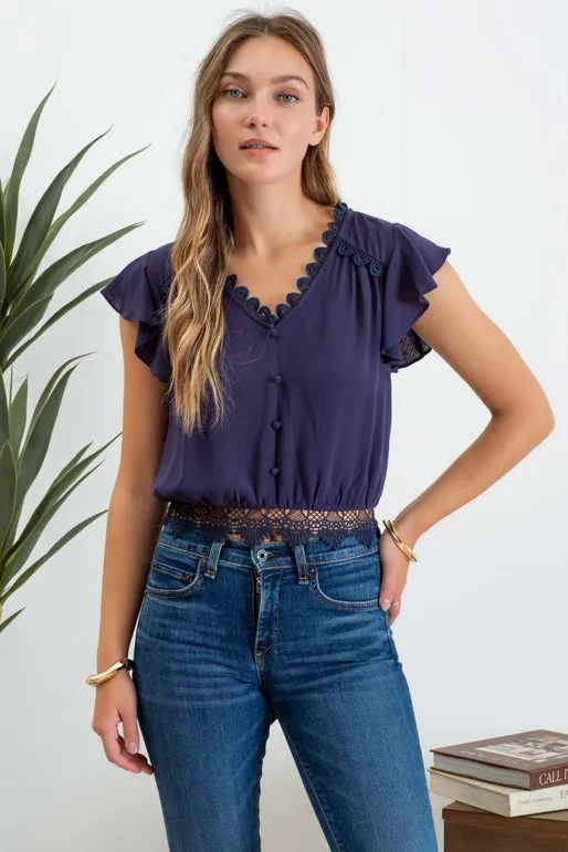 Back Tie Lace Top