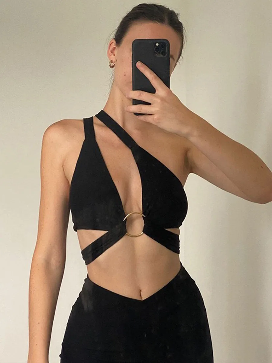 Backless Lace-up Halter Top