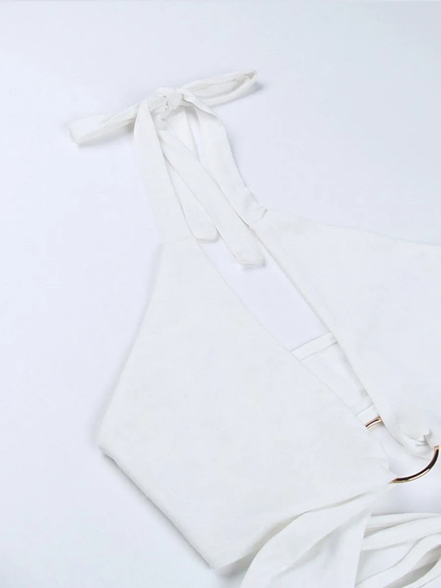Backless Lace-up Halter Top