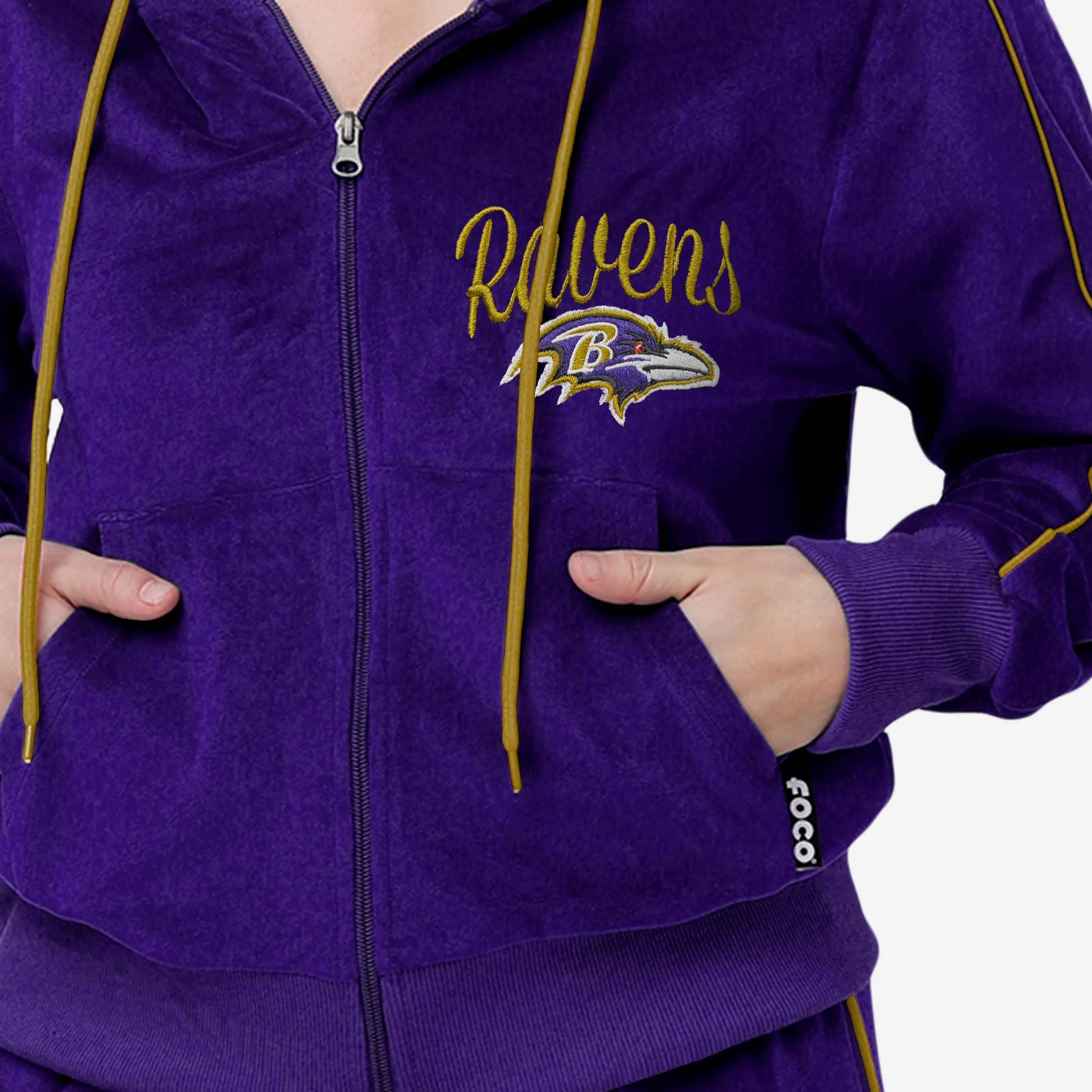 Baltimore Ravens Womens Velour Zip Up Top