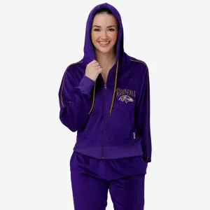 Baltimore Ravens Womens Velour Zip Up Top