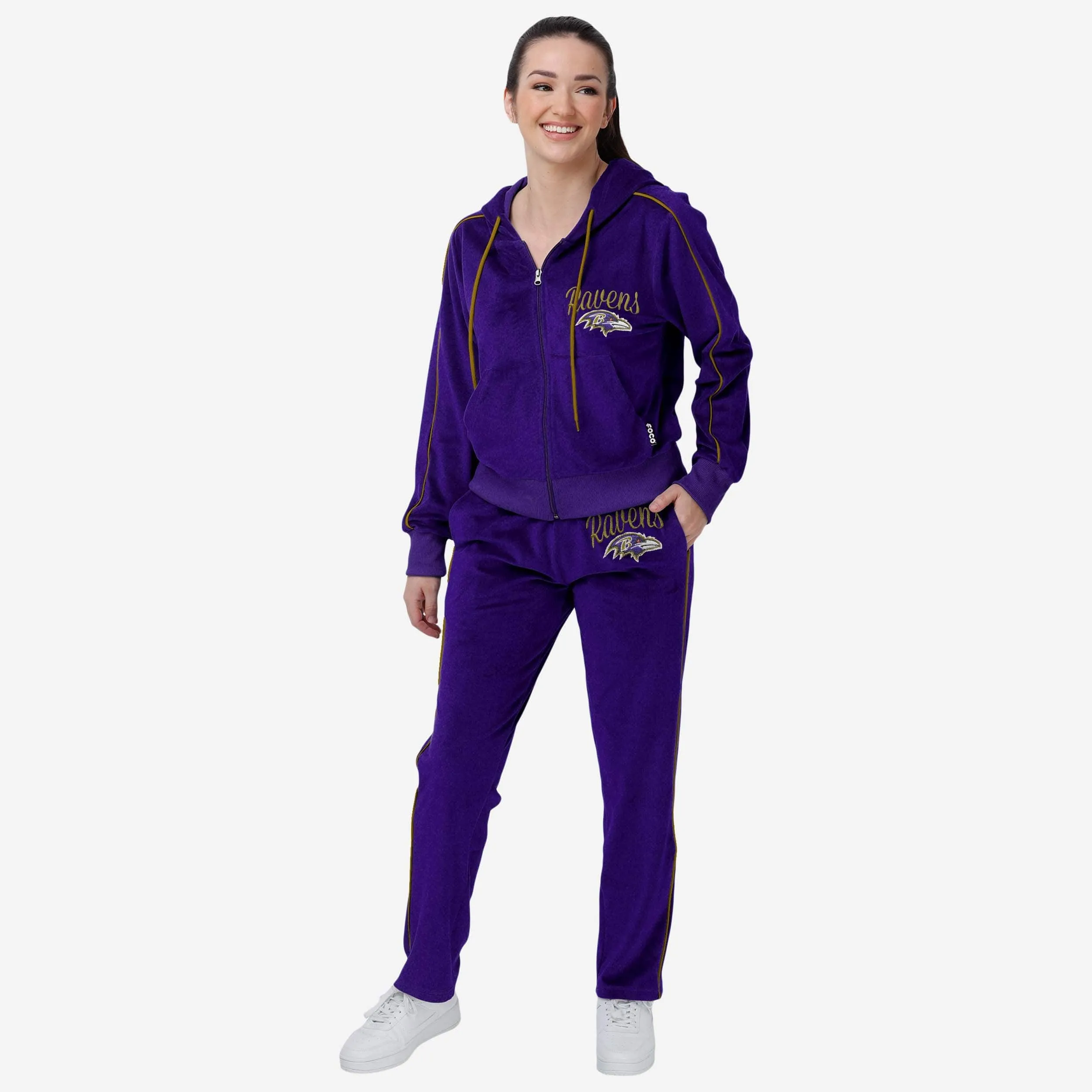 Baltimore Ravens Womens Velour Zip Up Top
