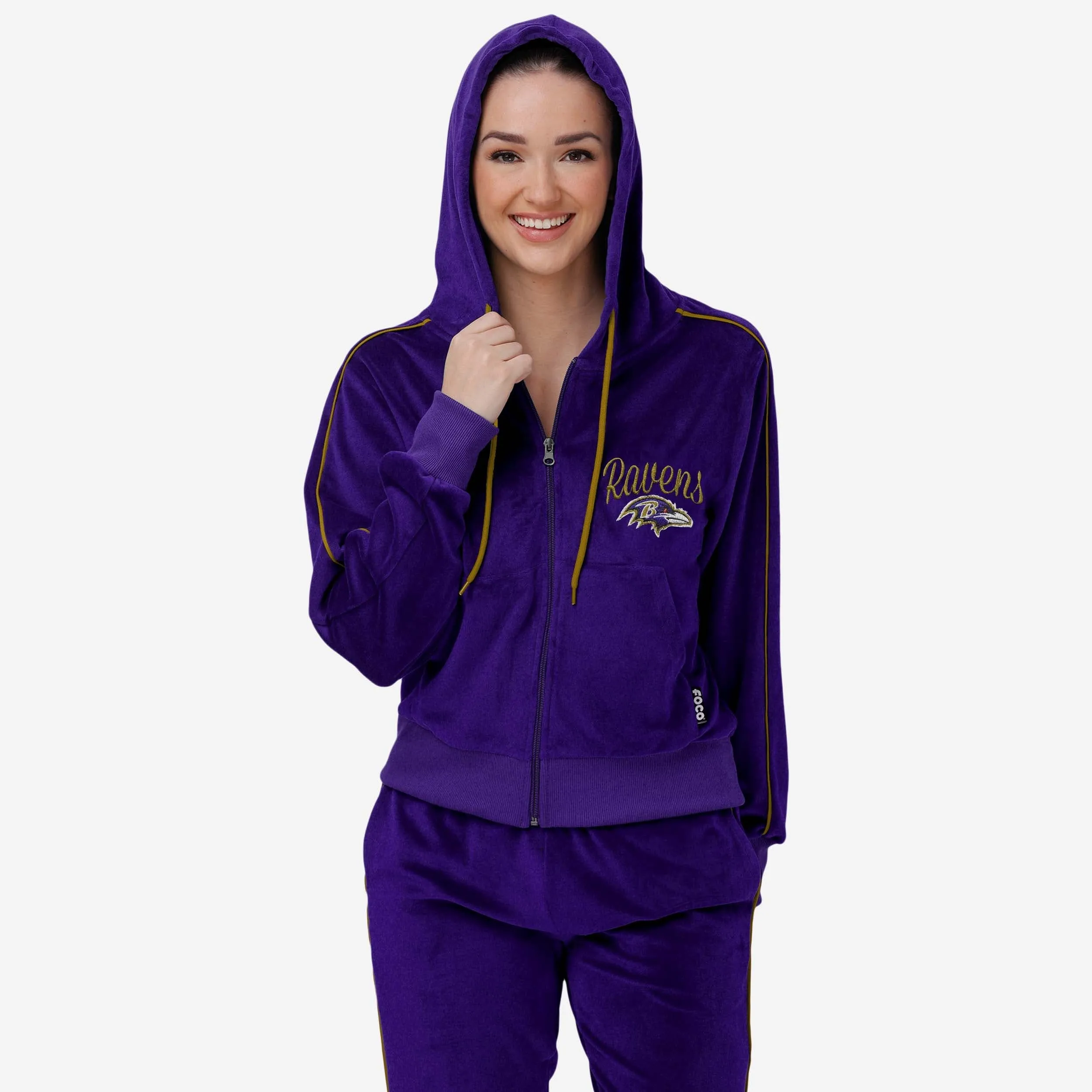 Baltimore Ravens Womens Velour Zip Up Top