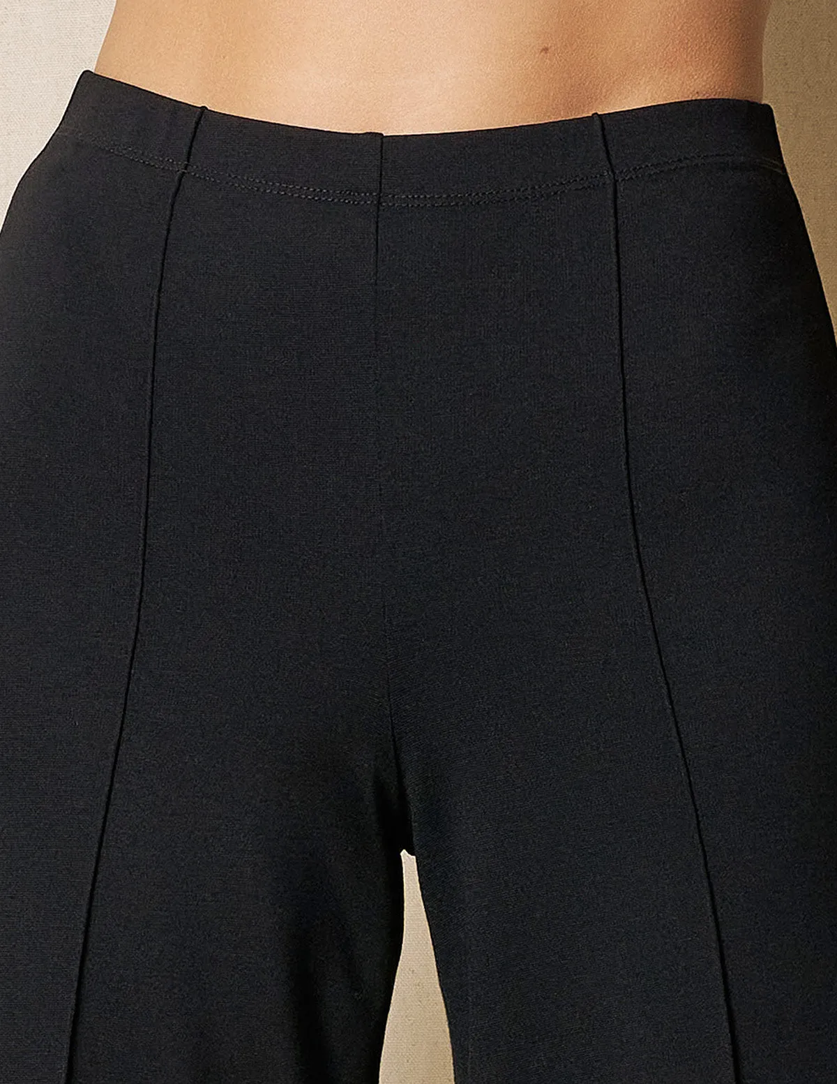Bamboo Ponte Wide Leg Pants - Black