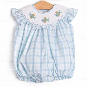 Bayside Bubbles Smocked Girl Bubble, Blue