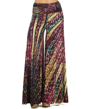 Beautiful Striped Leopard Cheetah Palazzo Pants Purple