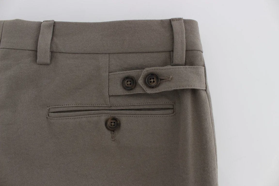 Beige Cotton Chinos Pants