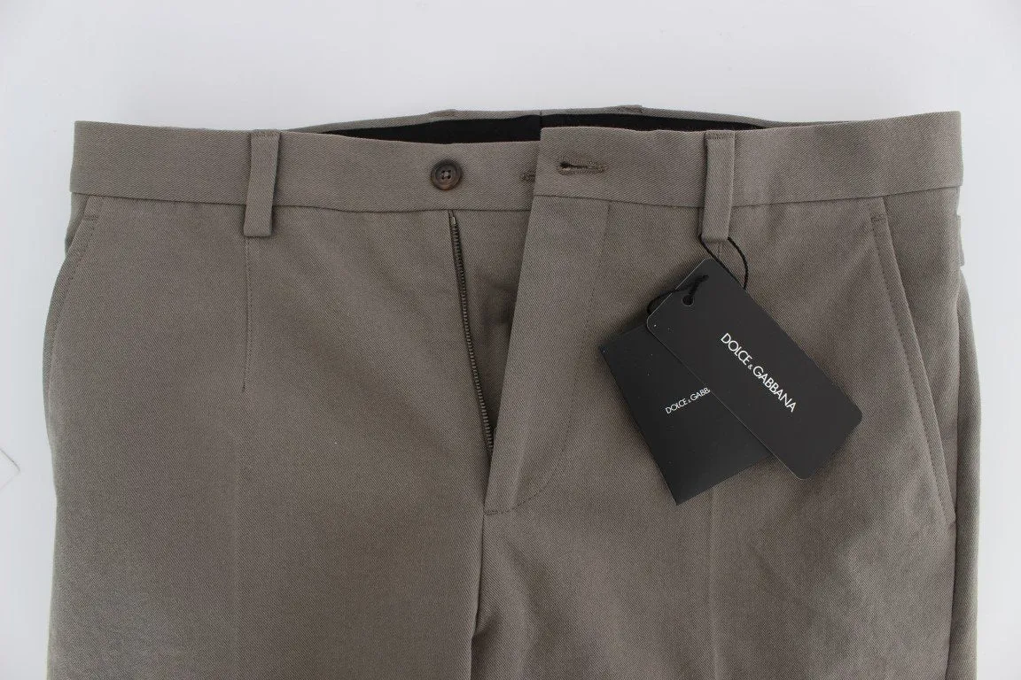 Beige Cotton Chinos Pants