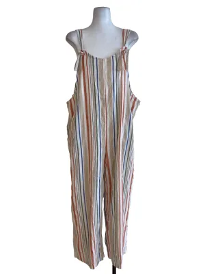 Beige Striped Jumpsuits