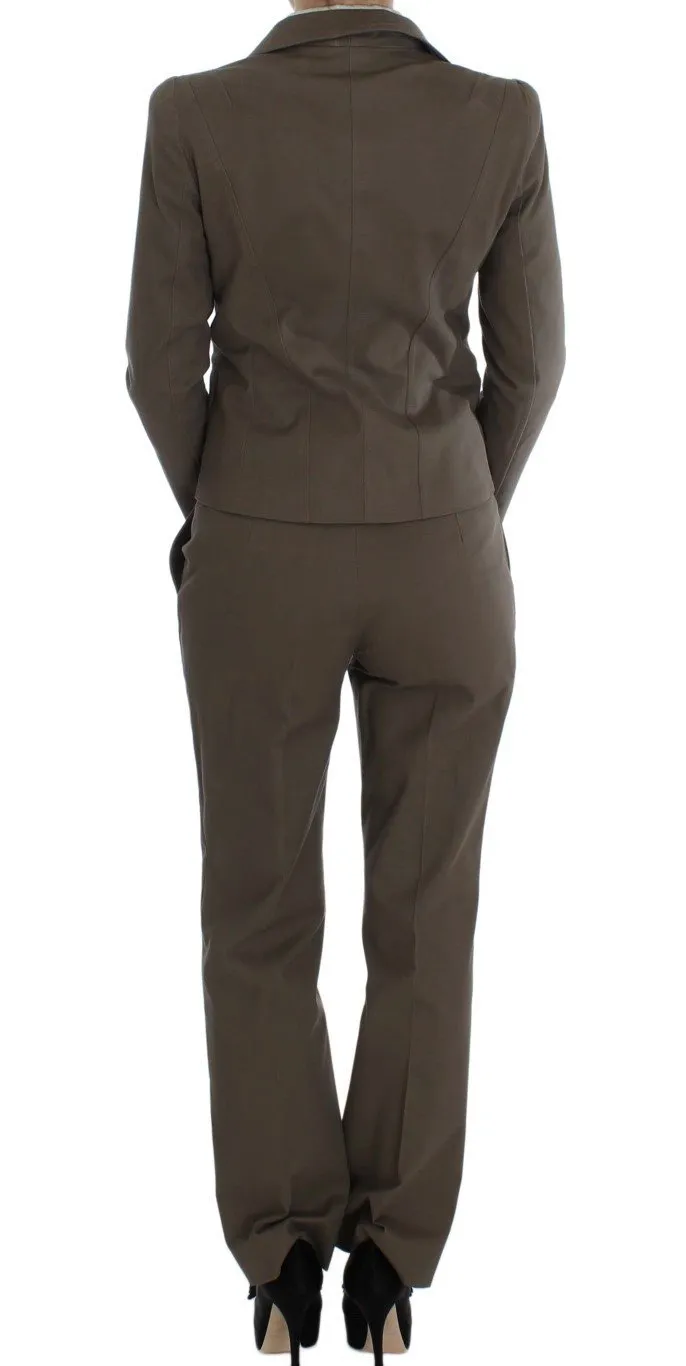 Beige Wool Cotton Suit