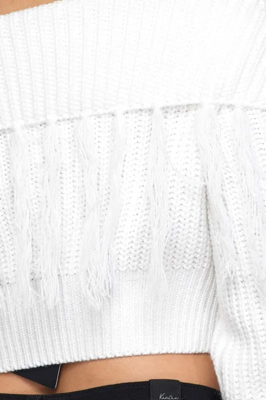 Belinda Crop Fringe Sweater