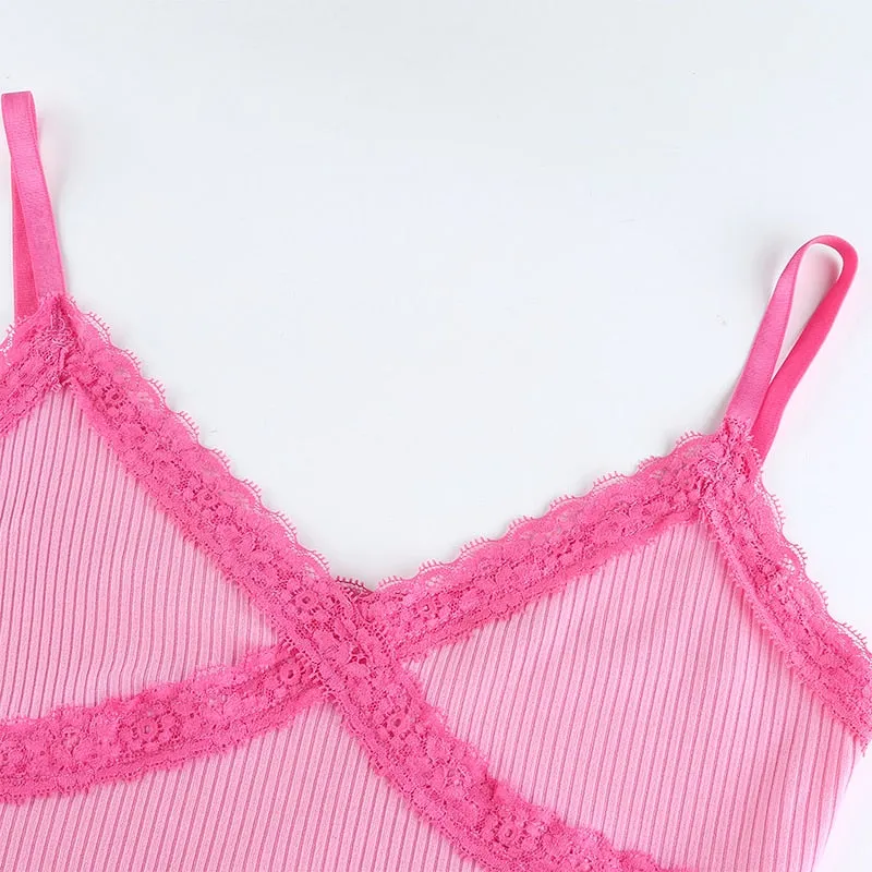 Bella Pink Lace Trimmed Top