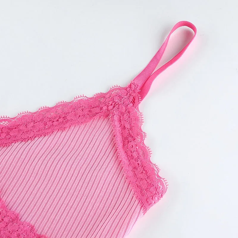 Bella Pink Lace Trimmed Top
