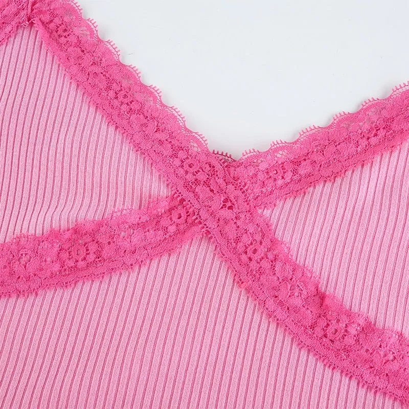 Bella Pink Lace Trimmed Top