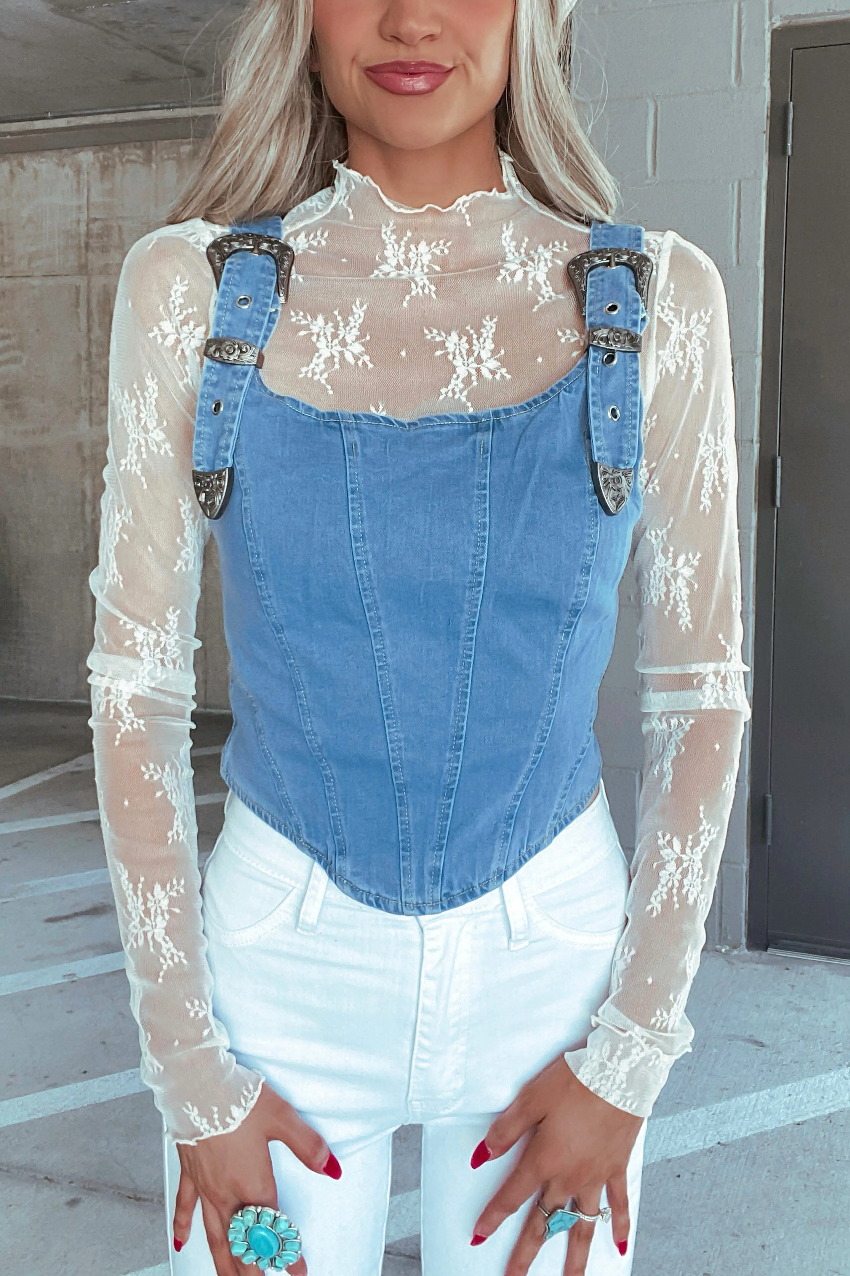 Benny Buckle Denim Top