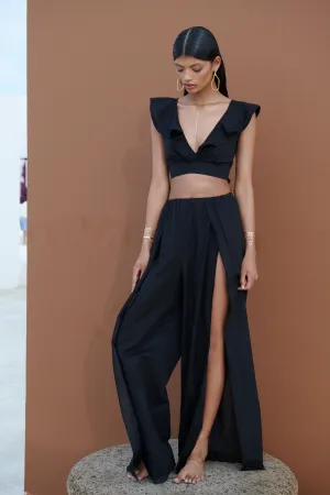 Black - 100% Linen Mykonos Pants