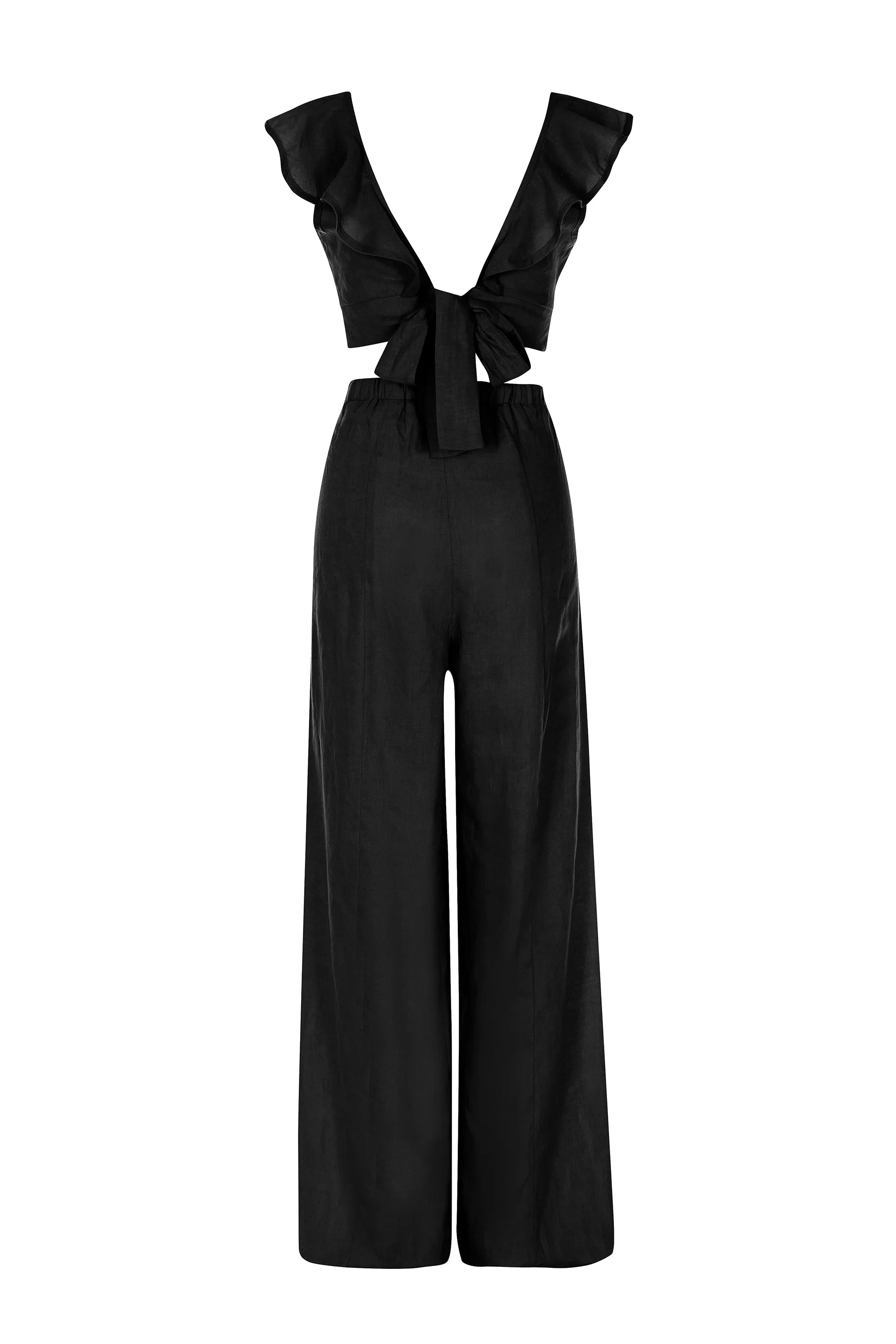 Black - 100% Linen Mykonos Pants