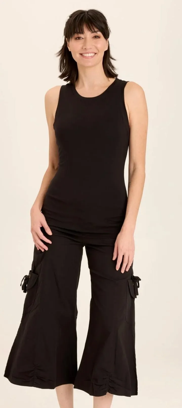 Black Cargo Gaucho Crop