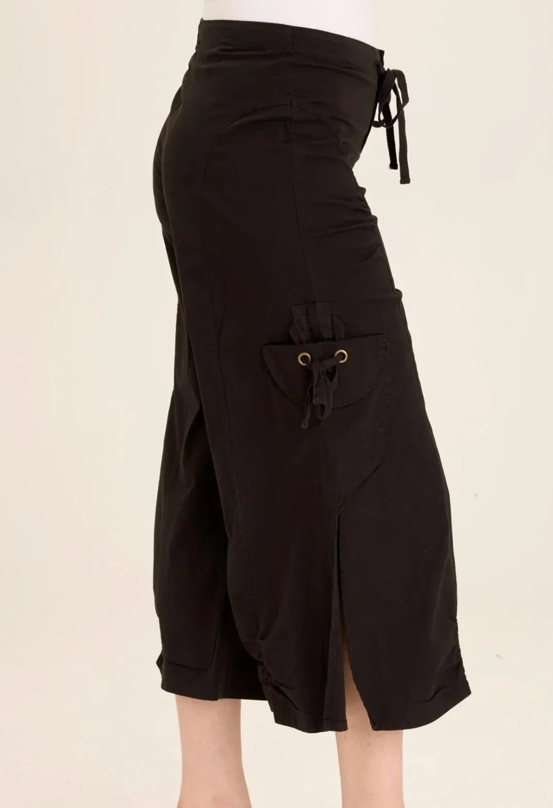 Black Cargo Gaucho Crop
