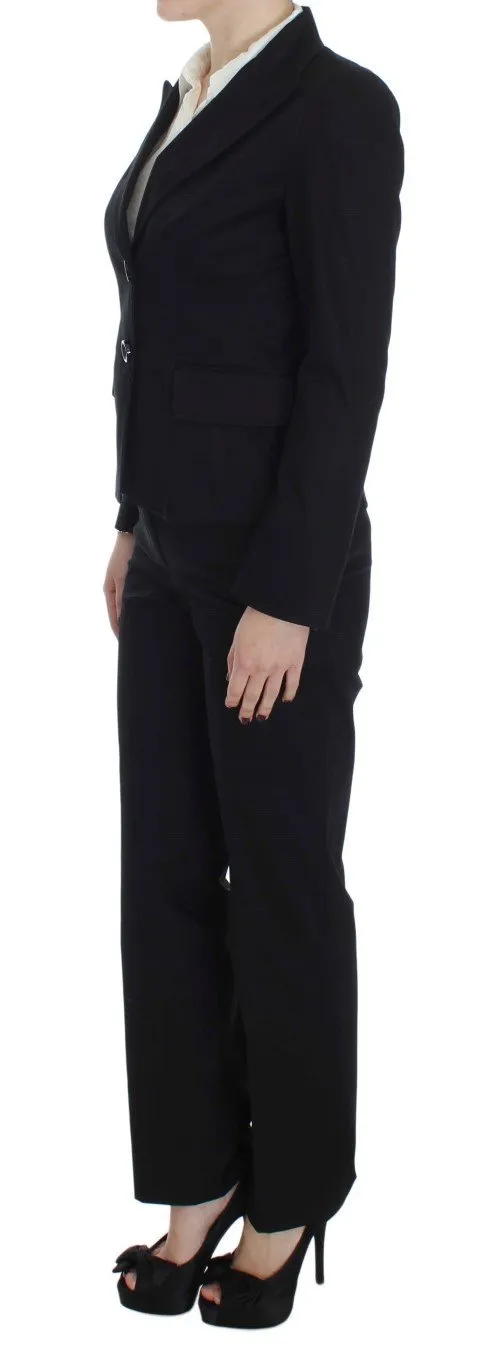 Black Cotton Stretch Suit