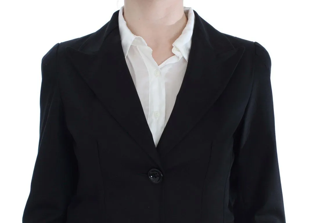 Black Cotton Stretch Suit