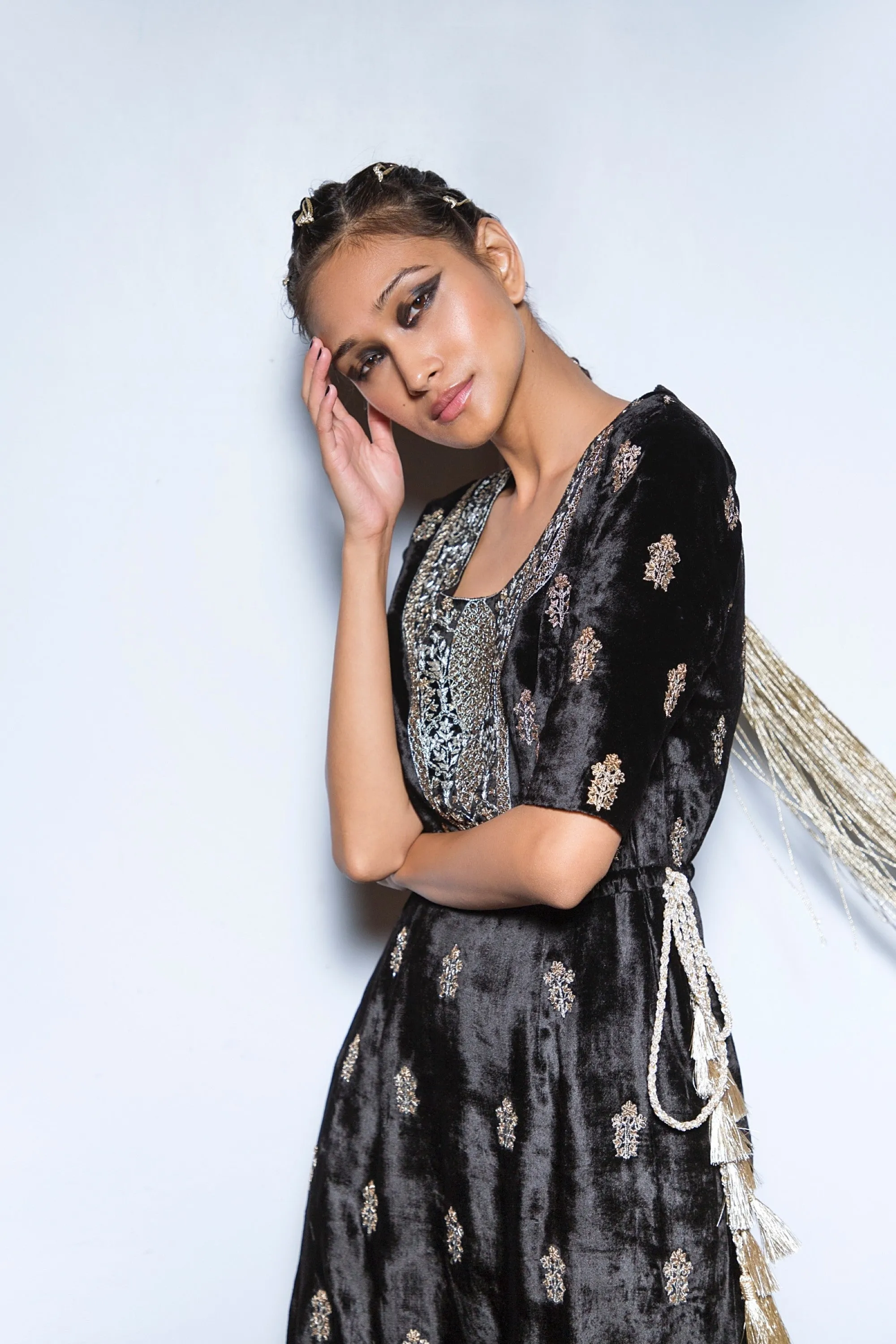 Black Embroidered Jumpsuit