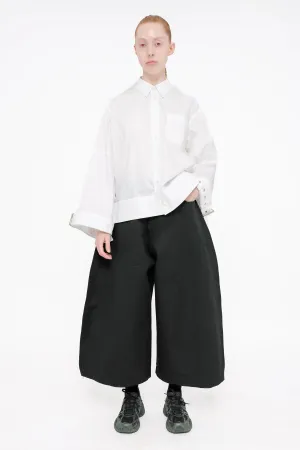 BLACK FLAT WIDE LEG PANTS