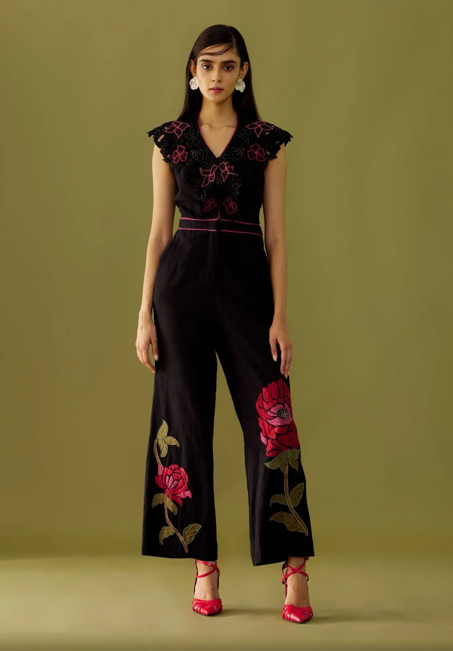 Black Floral Jumpsuit