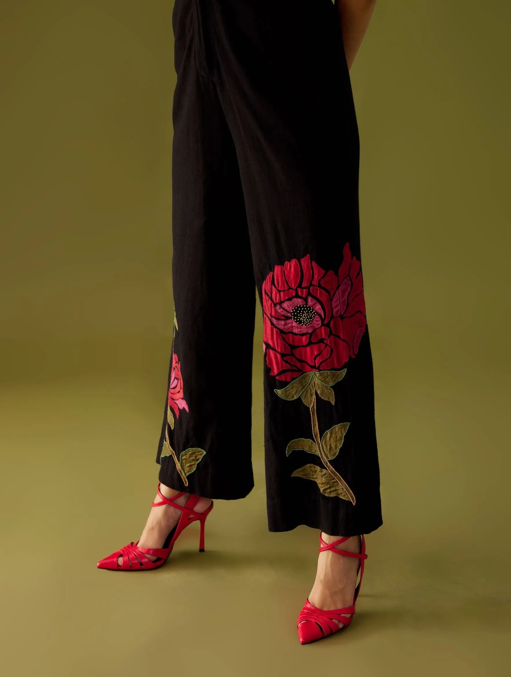Black Floral Jumpsuit