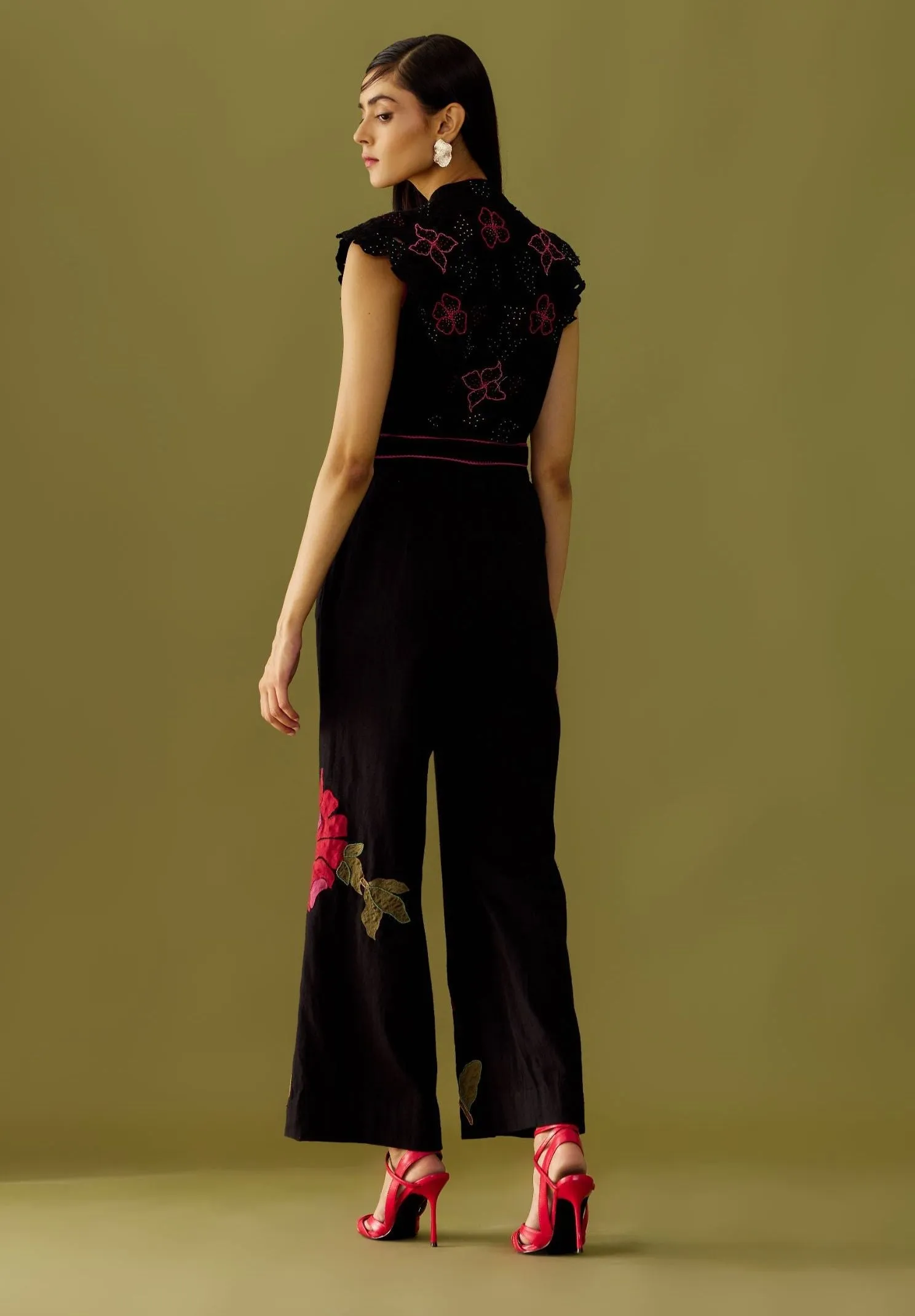 Black Floral Jumpsuit