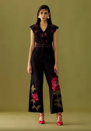 Black Floral Jumpsuit