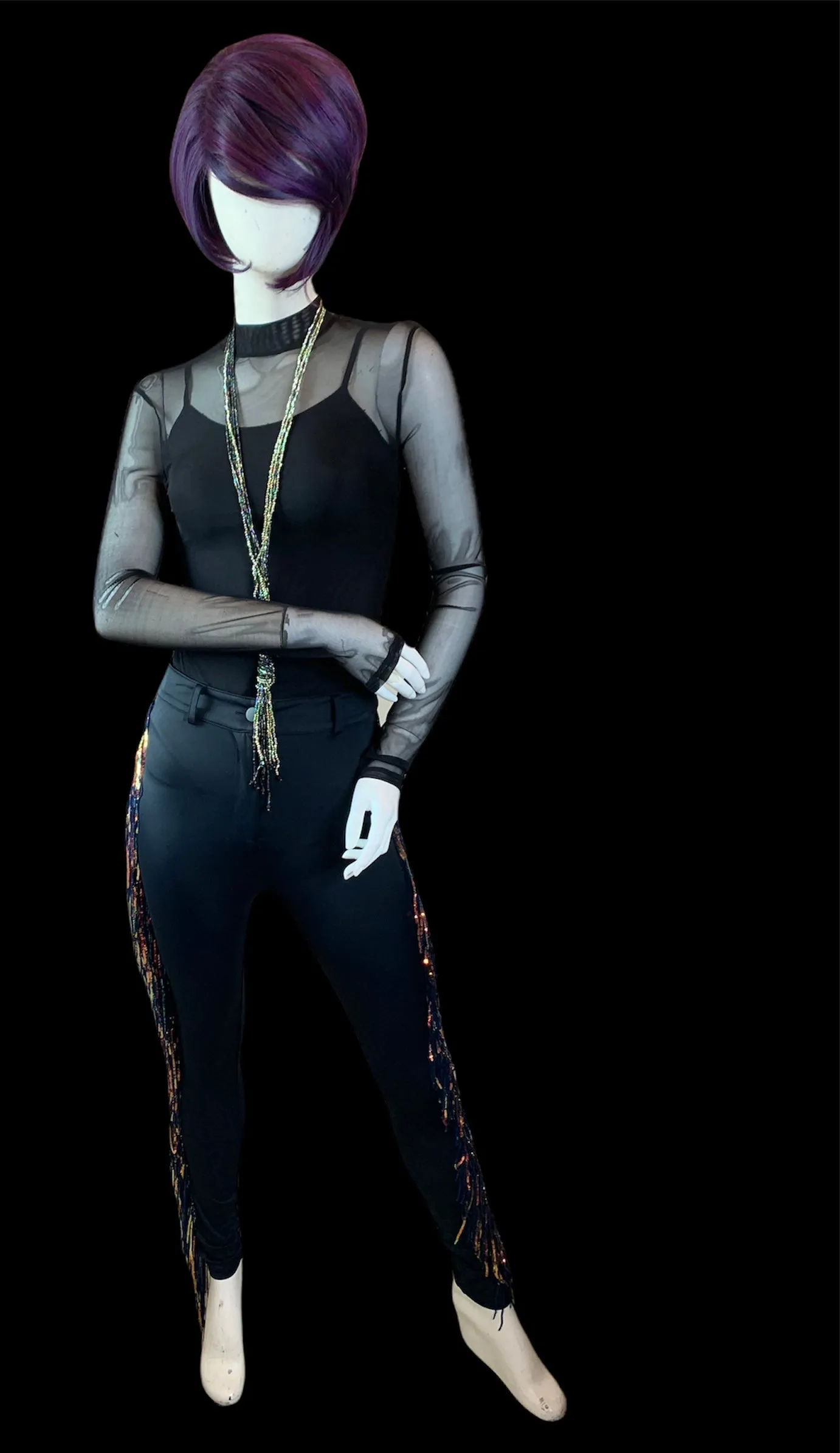 Black Fringe Pants
