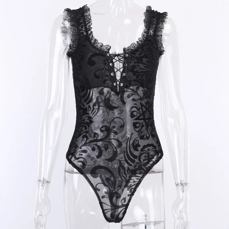 Black Lace Vest UB98413