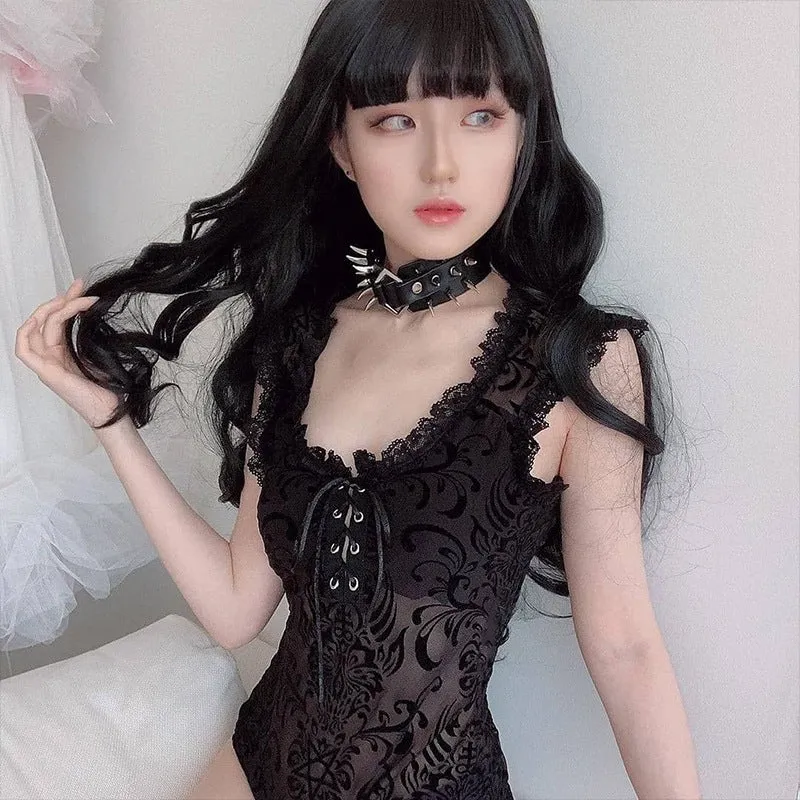 Black Lace Vest UB98413