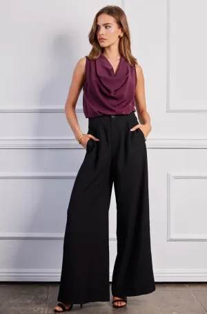 Black Marbella Wise Leg Pants