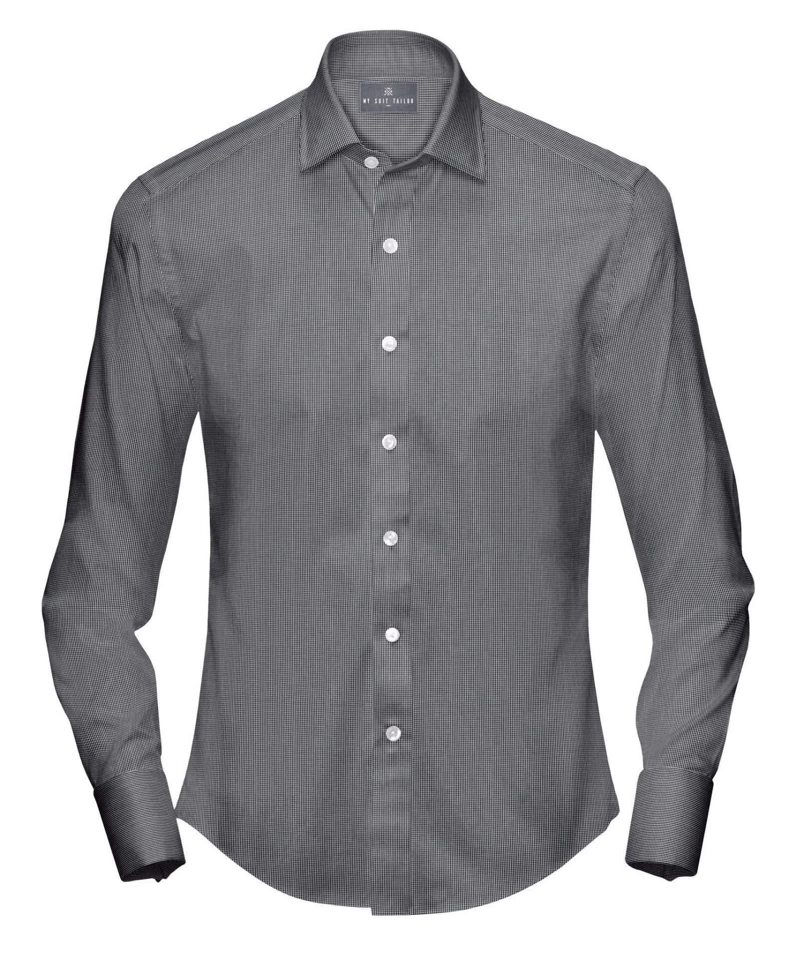 Black Mini Checks Dress Shirt