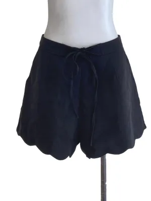 Black Plain Gaucho Shorts